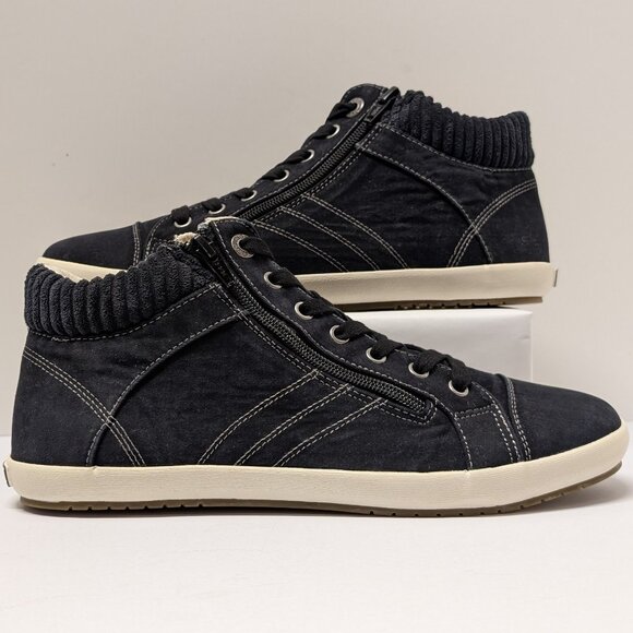 Täos Footwear Startup Mid Top Sneaker in Black Distressed - NO INSOLES - Picture 7 of 16